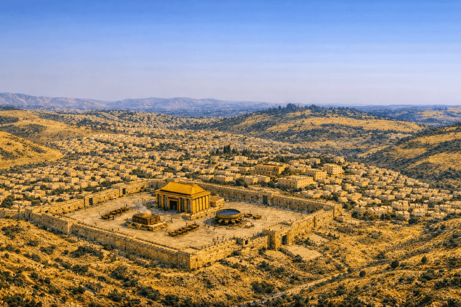 An aerial view of the Temple Mount